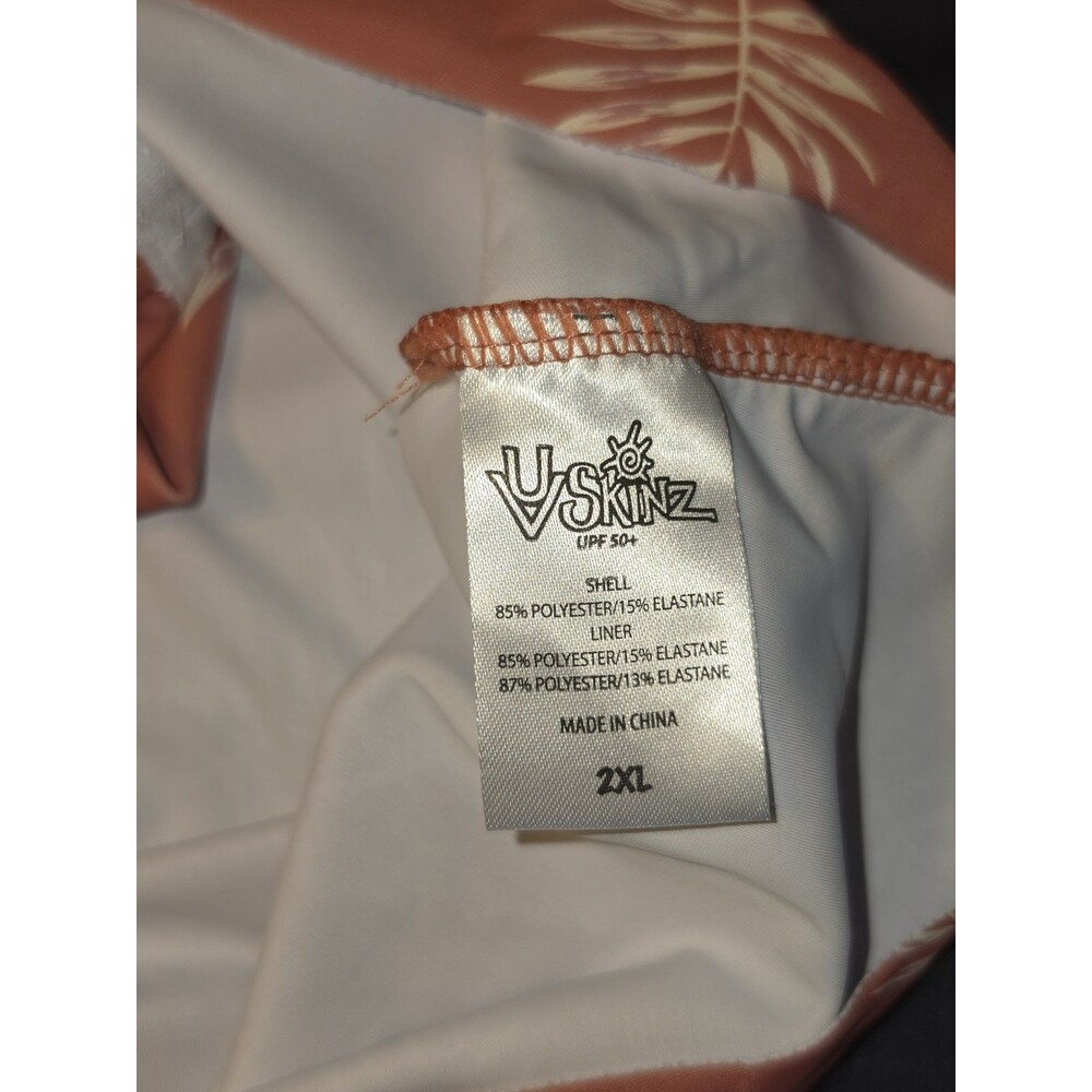 UV Skinz Swing Tank Top Womens 2X Coral UPF 50+ Sunwear Swim Lined Palm Print - Picture 9 of 9